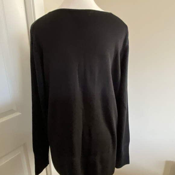 Banana Republic Womens V-Neck Black Knit Long Sleeve Office Casual Sweater-Sz-L - Picture 7 of 16